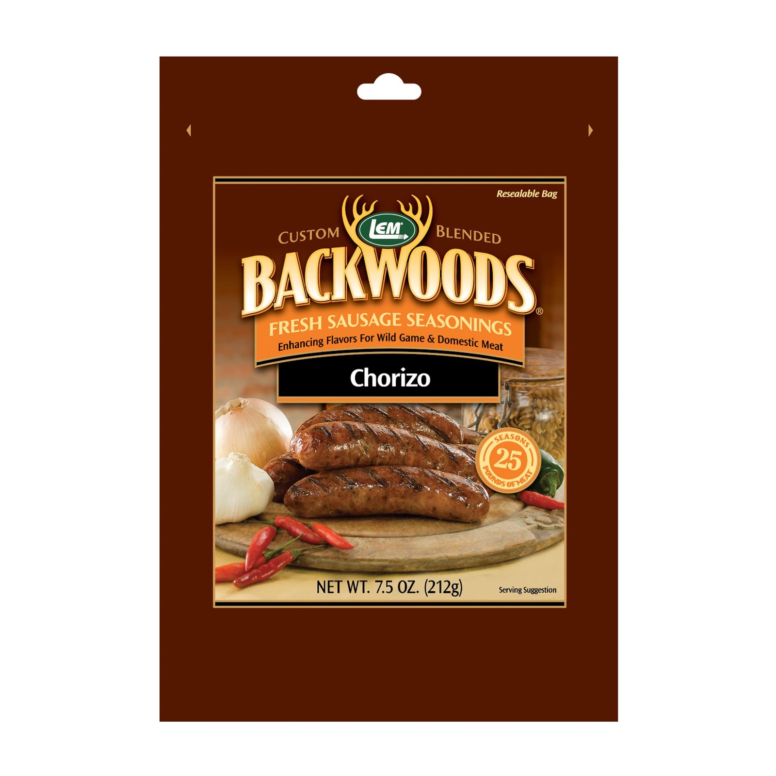 LEM Products Backwoods Chorizo Fresh Sausage Seasoning, 7.5 Ounce (Pack of 1)