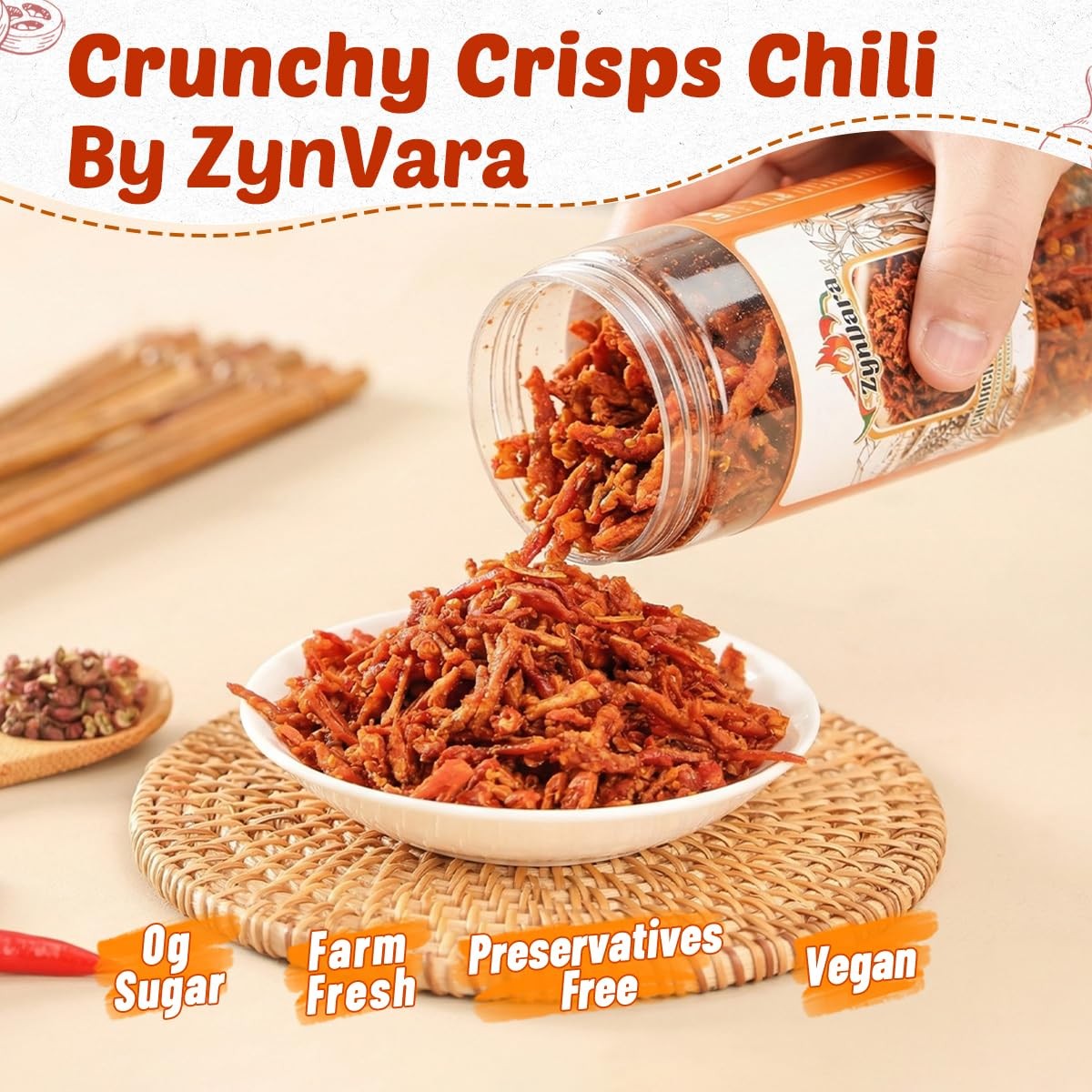 ZynVara Guizhou Spicy Crunchy Chili Crisp – Authentic 10.58 Ounce (Pack of 1)