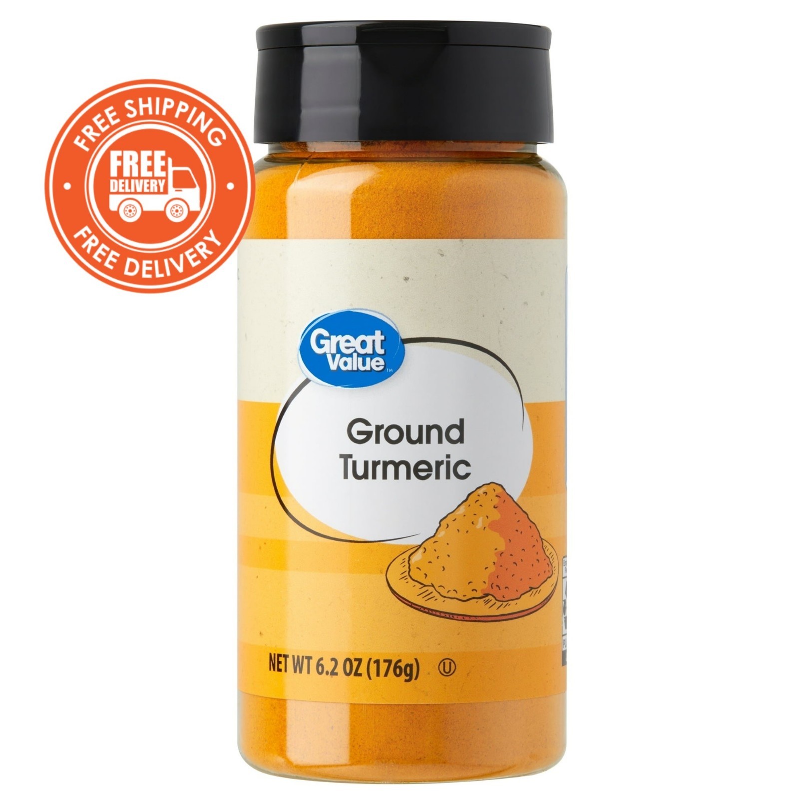 Great Value Ground Turmeric Spice, 6.2 oz Bottle