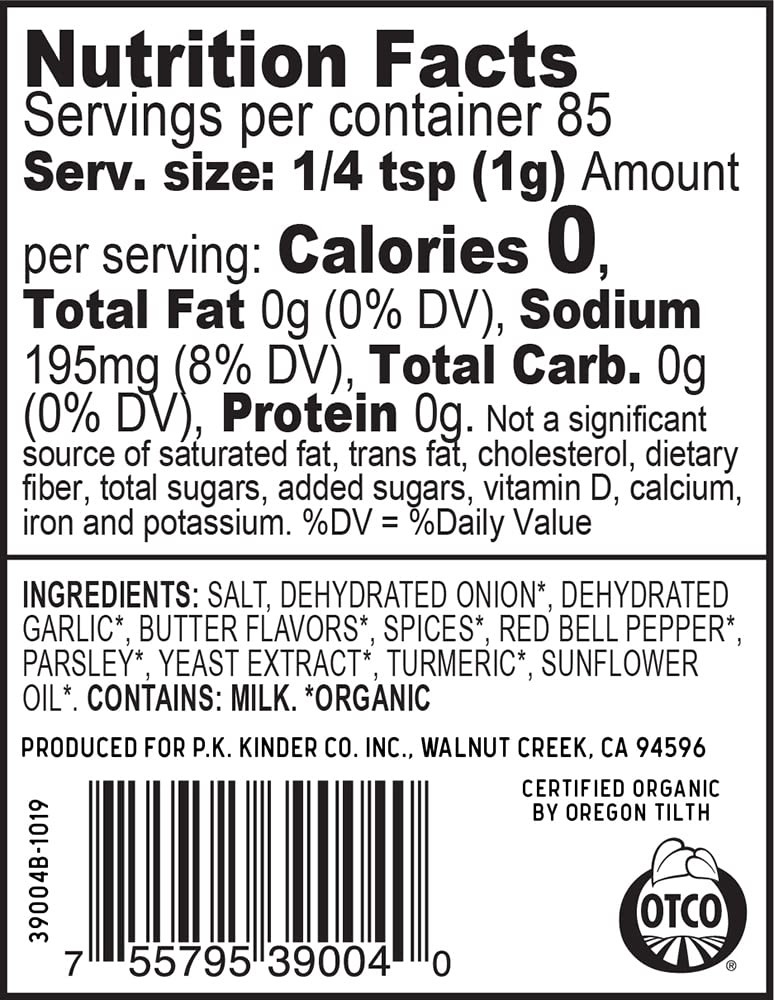 Kinder’s Organic Buttery Steakhouse Rub, 3 Ounce (Pack of 2), No Color