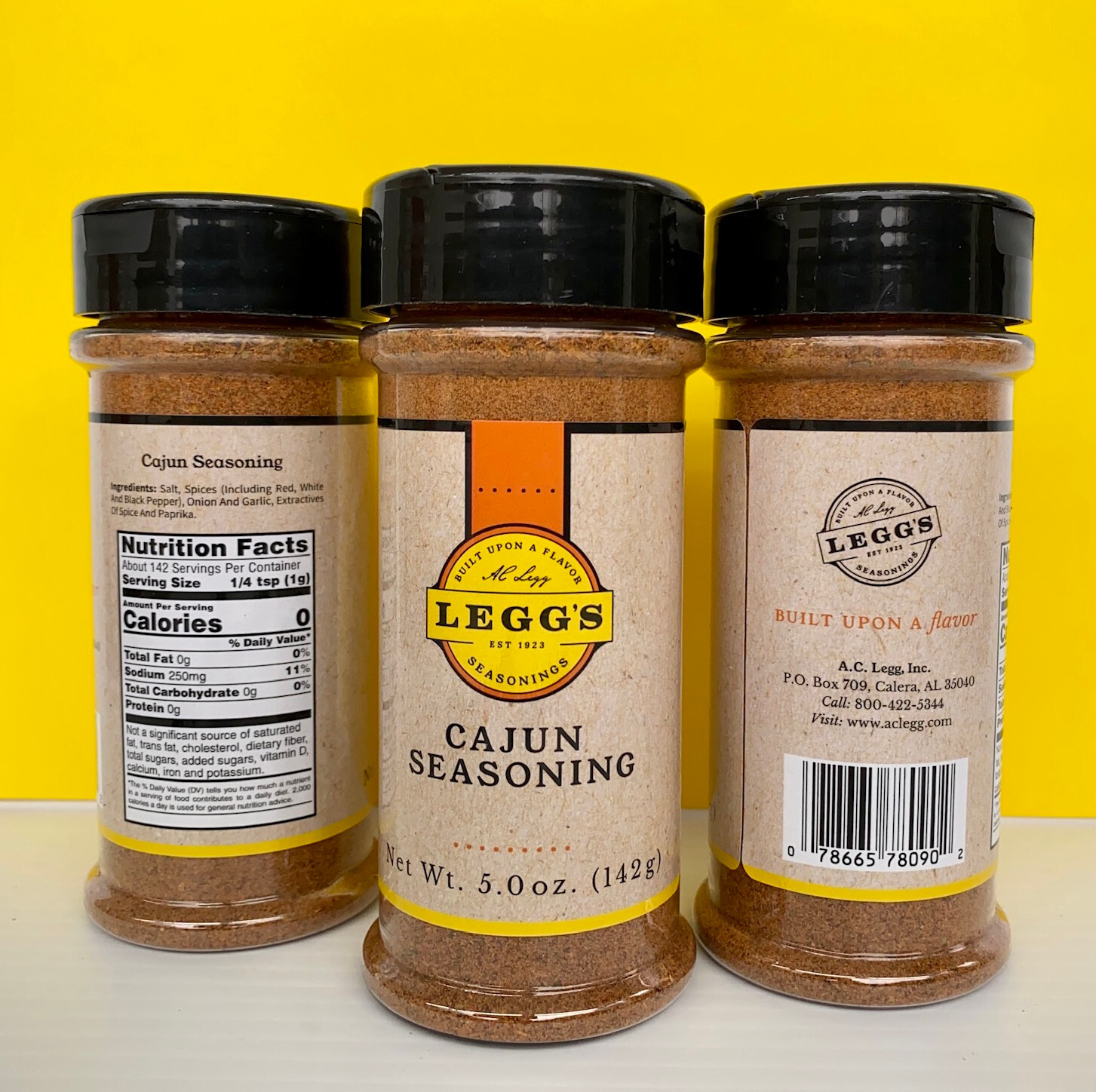 AC Legg Cajun Seasoning (1) 5 ounce Shaker Bottle