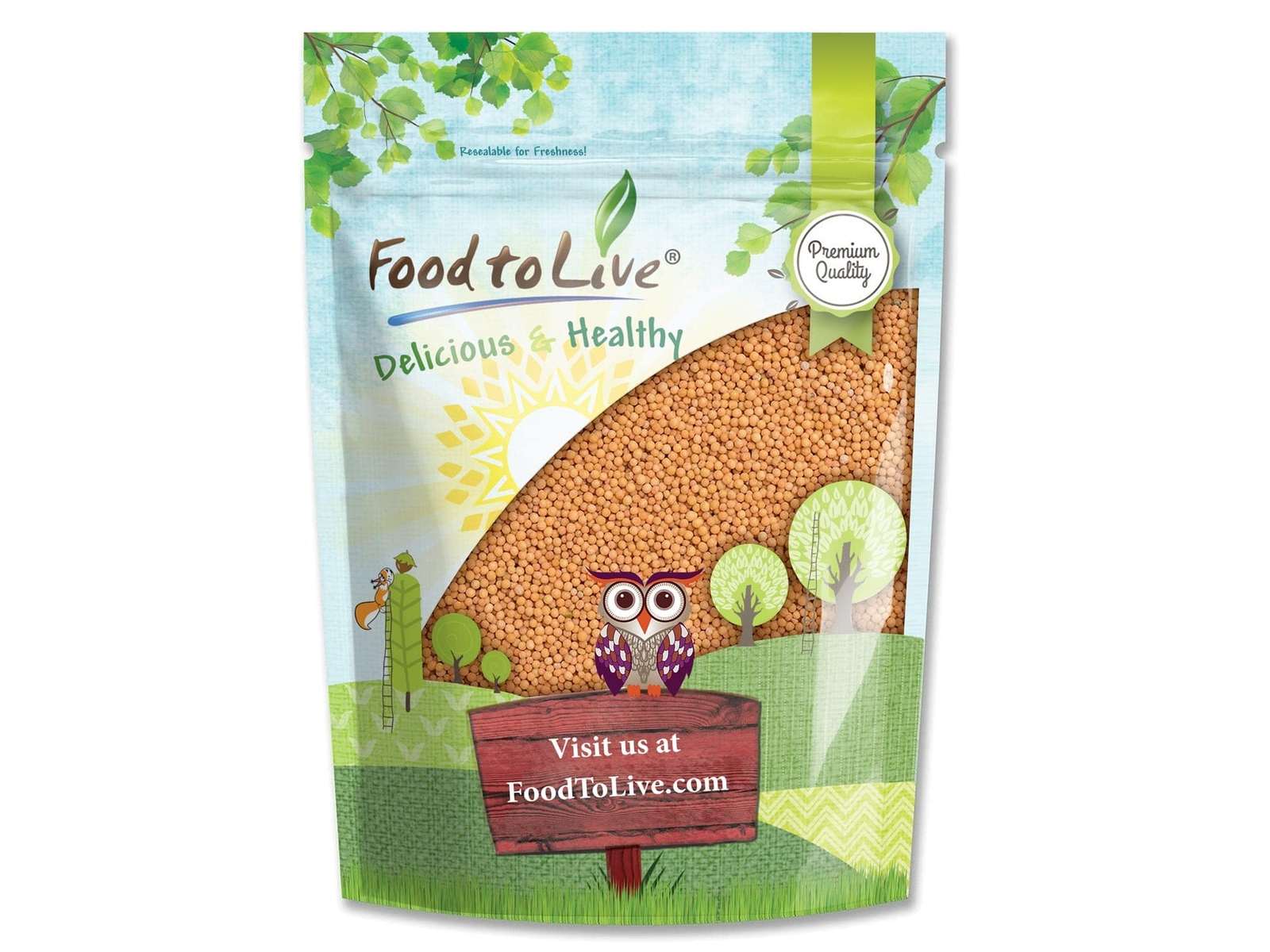 Yellow Mustard Seeds – Kosher, Raw, Vegan – by Food To Live
