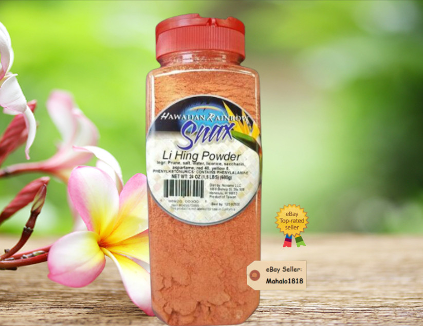 (5) Packs of LI HING MUI POWDER 1.5 lb (24 oz) HAWAIIAN RAINBOW SNAX