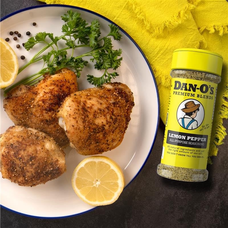 Dan-O’s Lemon Pepper Seasoning, 3.2 oz (2 Pack) – Zesty Ounce (Pack of 2)