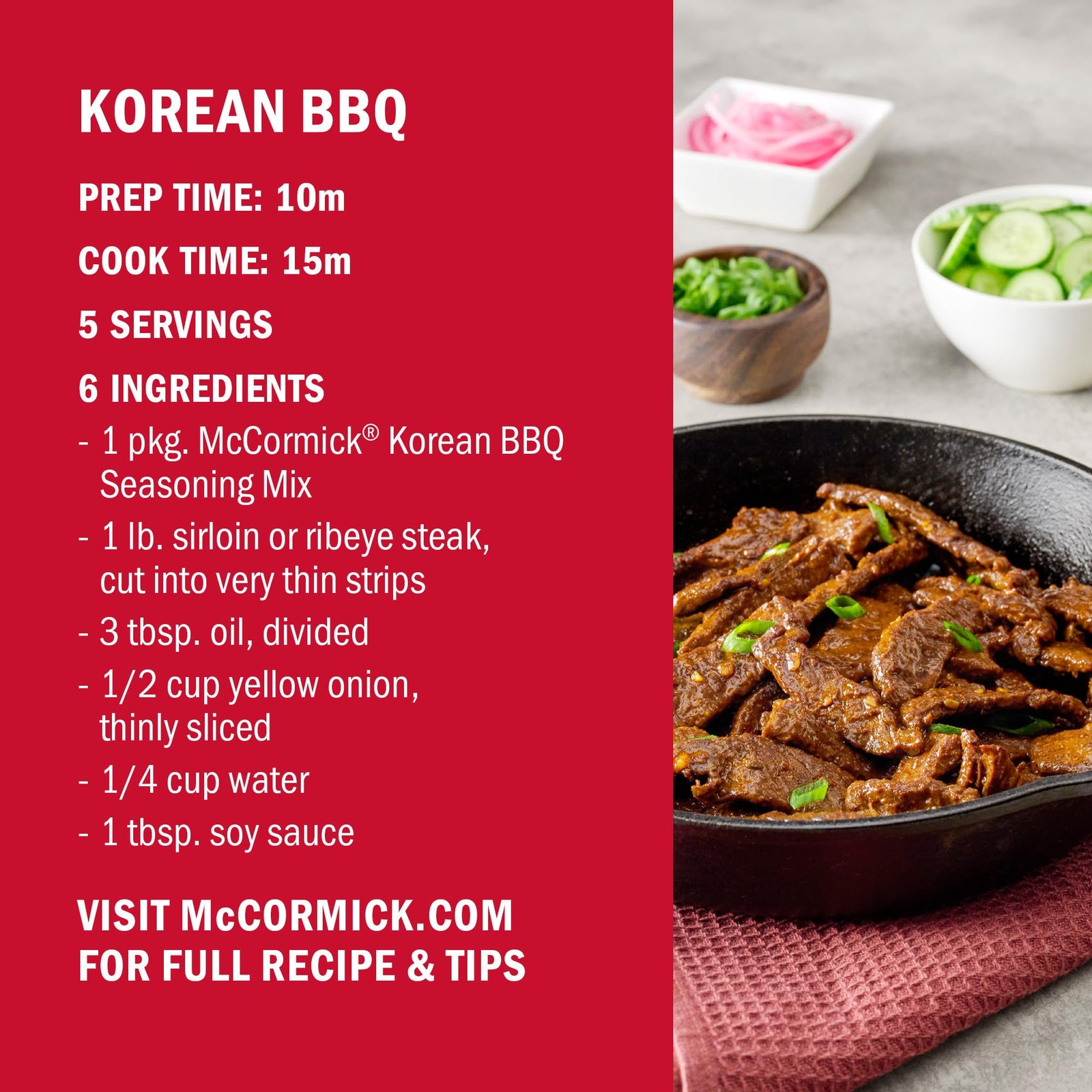 McCormick Seasoning Mix Packet Korean BBQ 3 Pack