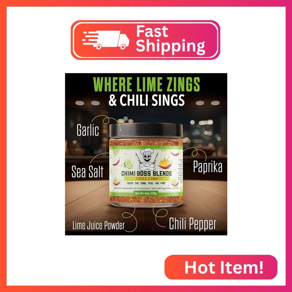 Chimi Boss Chili Lime Seasoning, 6oz – Zesty & Spicy Dry Rub for Tacos, Chicken,