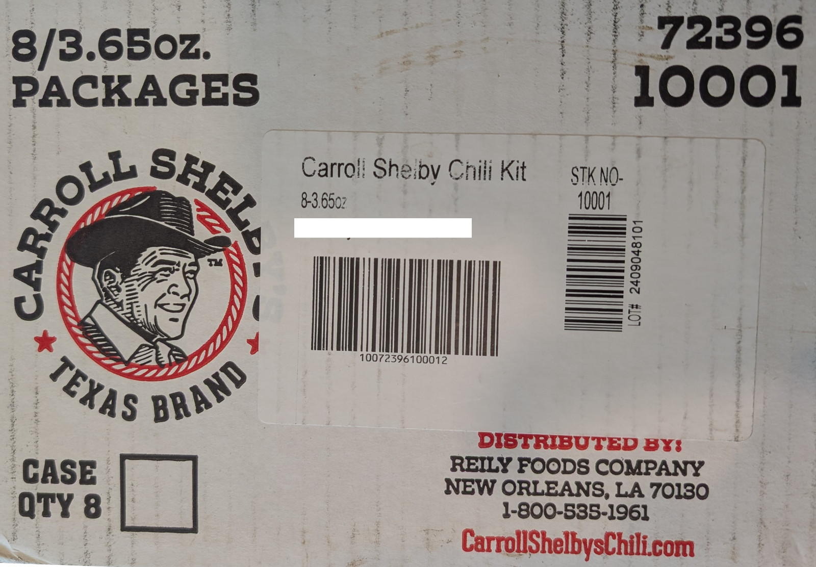 8 PACK Carroll Shelby’s Original Texas Chili Kit 3.65 oz – Authentic Mix