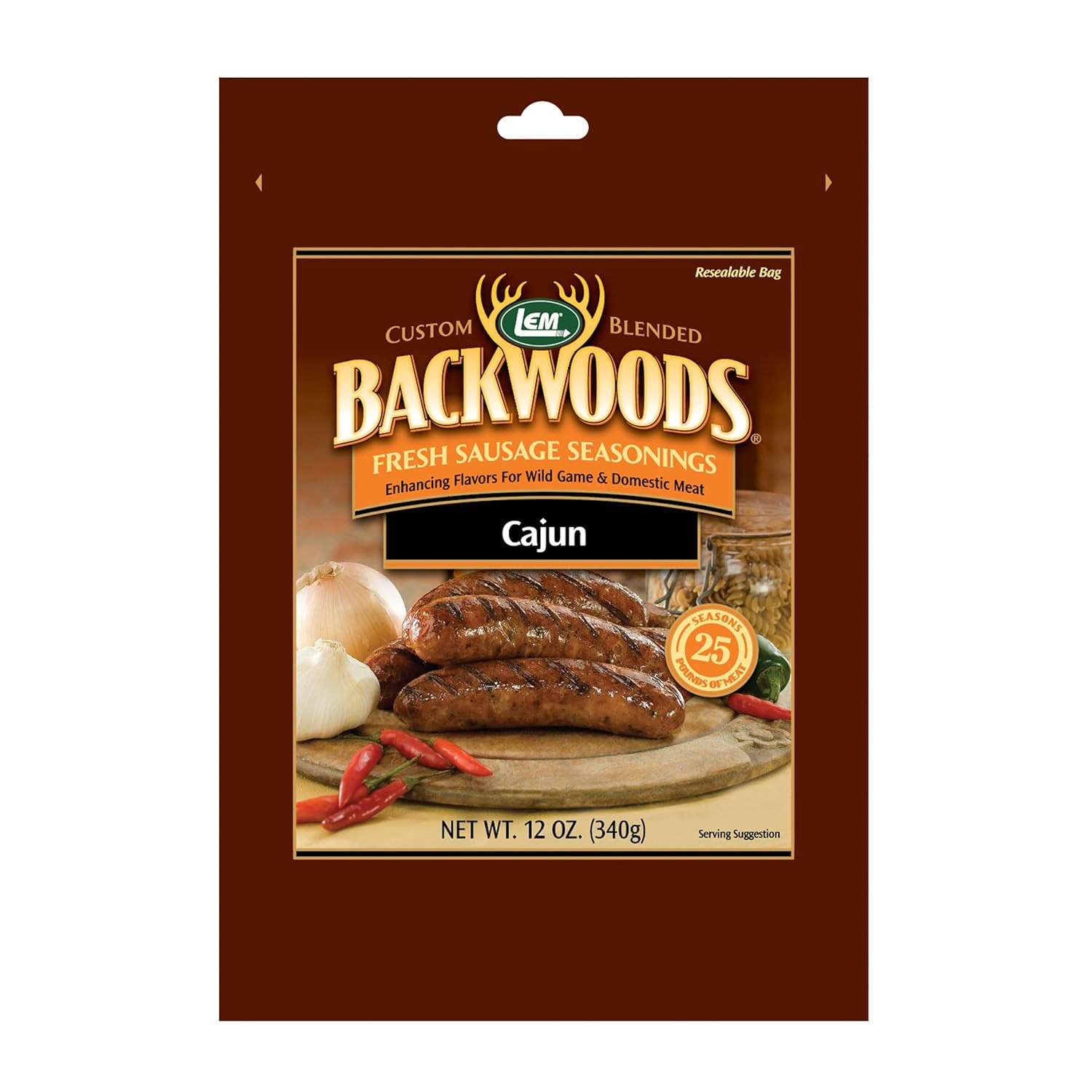 Products Backwoods Cajun Fresh Sausage Seasoning, Ideal for Wild Game and Domest