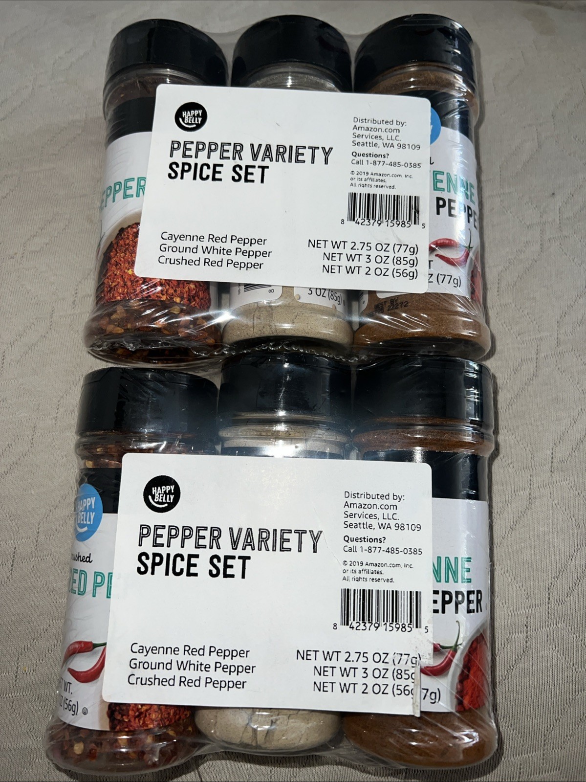 Amazon Brand – Happy Belly Cayenne White Pepper Crushed Red Pepper 2 X 3 Pcs Set