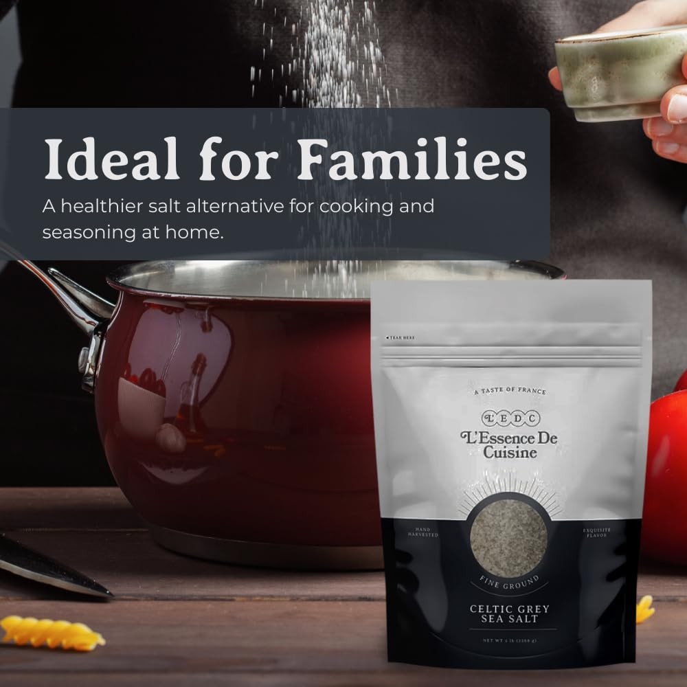 5 lb. French Sea Salt, Fine Ground & Mineral Rich Salt, Hand Harvested & 100% Un