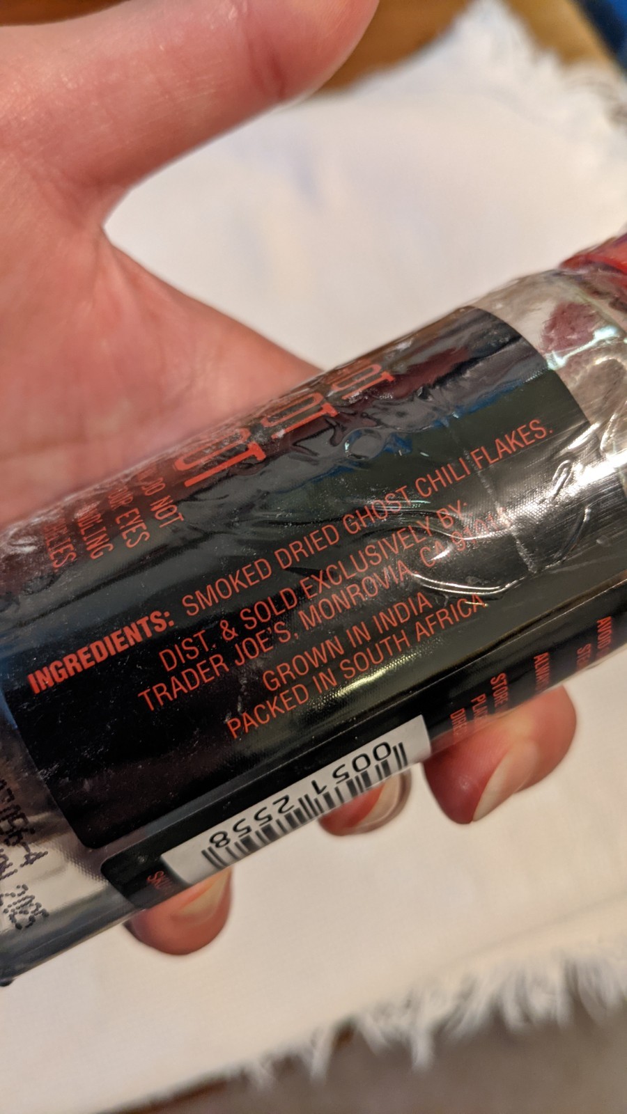 Trader Joe’s Smoked Ghost Chilies Bhut Jolokia Pepper 0.7oz Grinder Rare Sealed