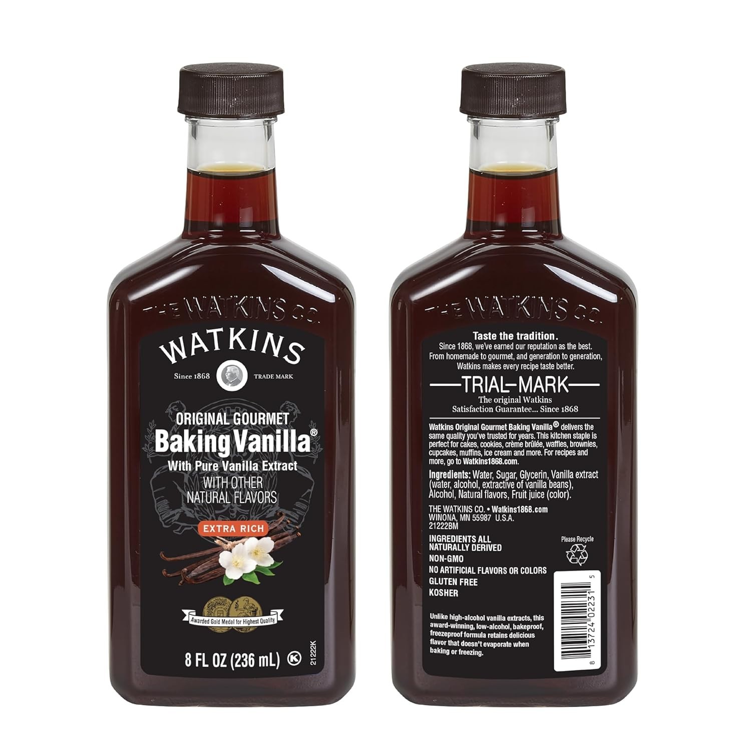 8 fl. oz. Pure Vanilla Extract – Gluten-Free & Kosher for Ultimate Baking