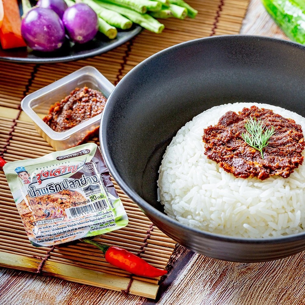 Grilled Fish Chili Paste Mini Cups Pack of 9 Thai Traditional Nam Prik Dip Snack