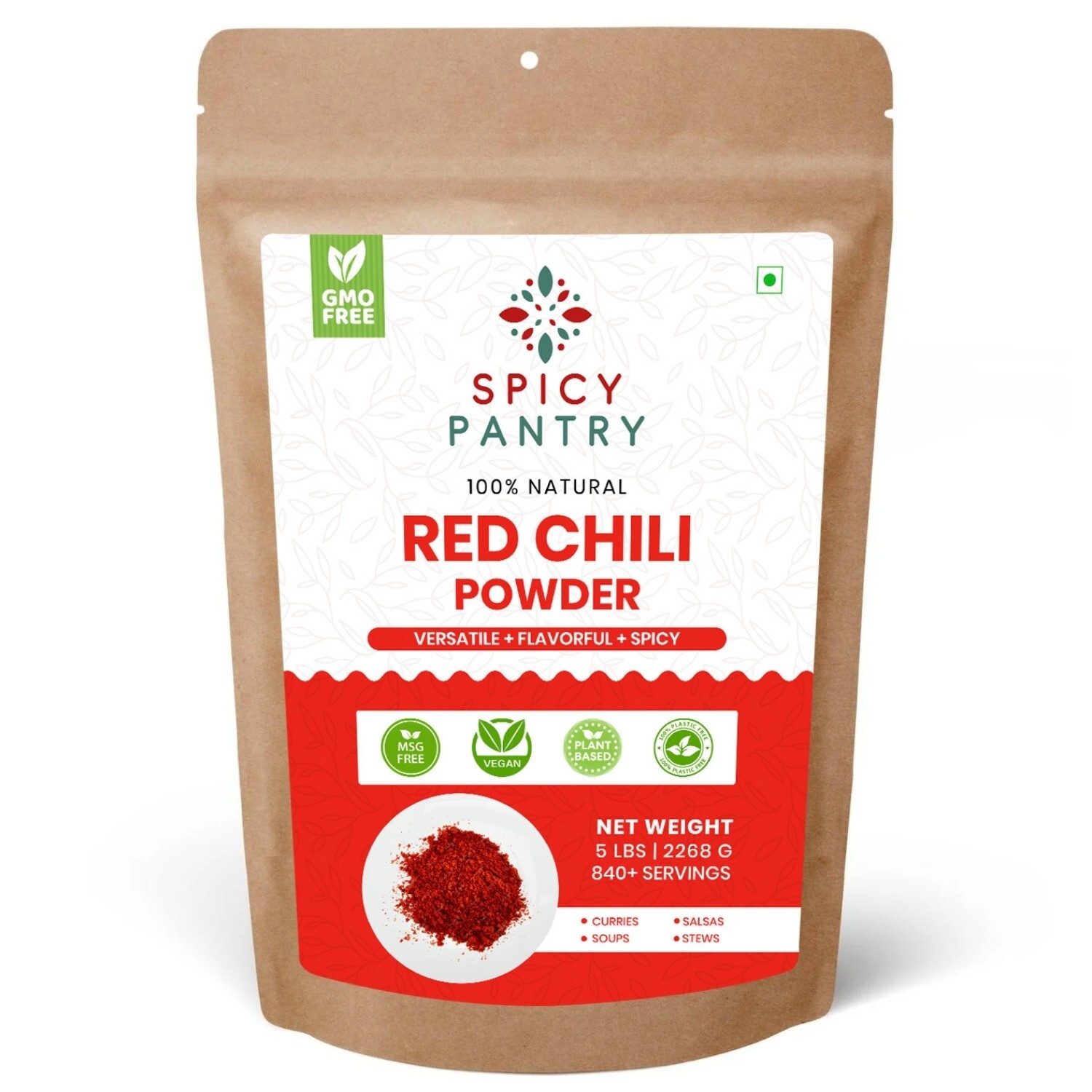 Red Chili Powder – 100% Pure & Natural Ground Spice-Premium Quality – 5 LBS