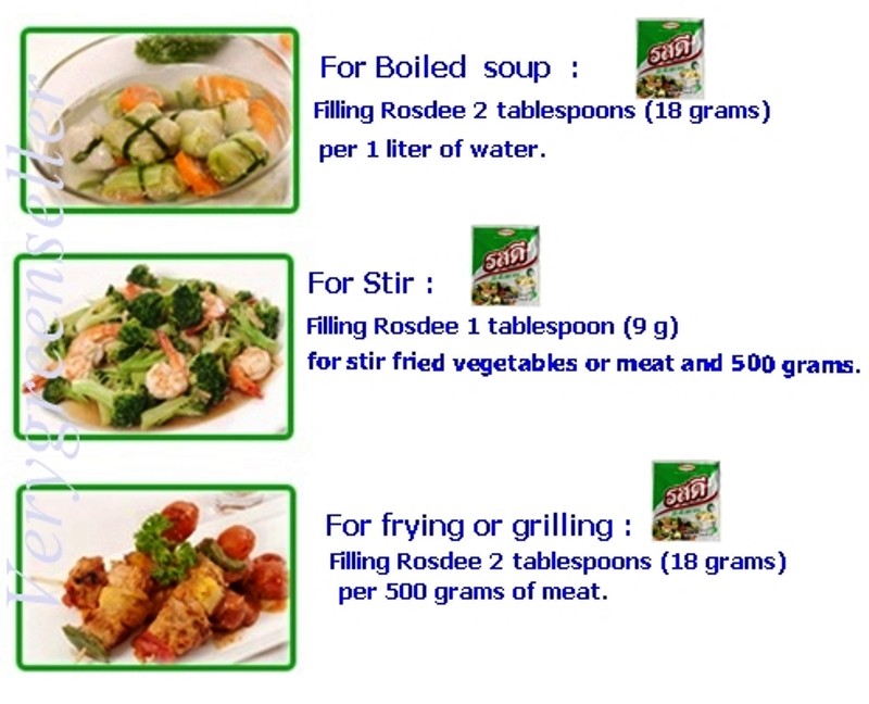 Set of 6 pcs. Ajinomoto Rosdee Pork Flavor, Seasoning Powder Thai Cooking Food.