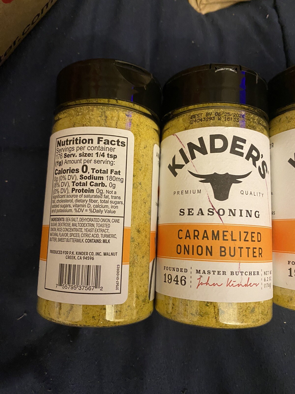 2 Kinder’s Caramelized Onion Butter Seasoning 6.2 oz Ex 6/2026 Dry Spice Rub