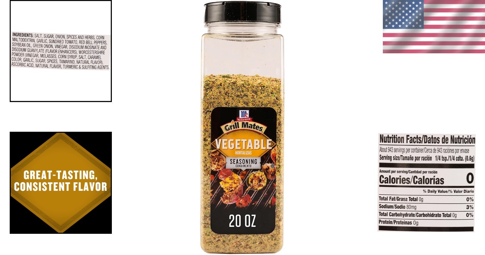 McCormick Vegetable Seasoning, 20 oz – One 20 Ounc