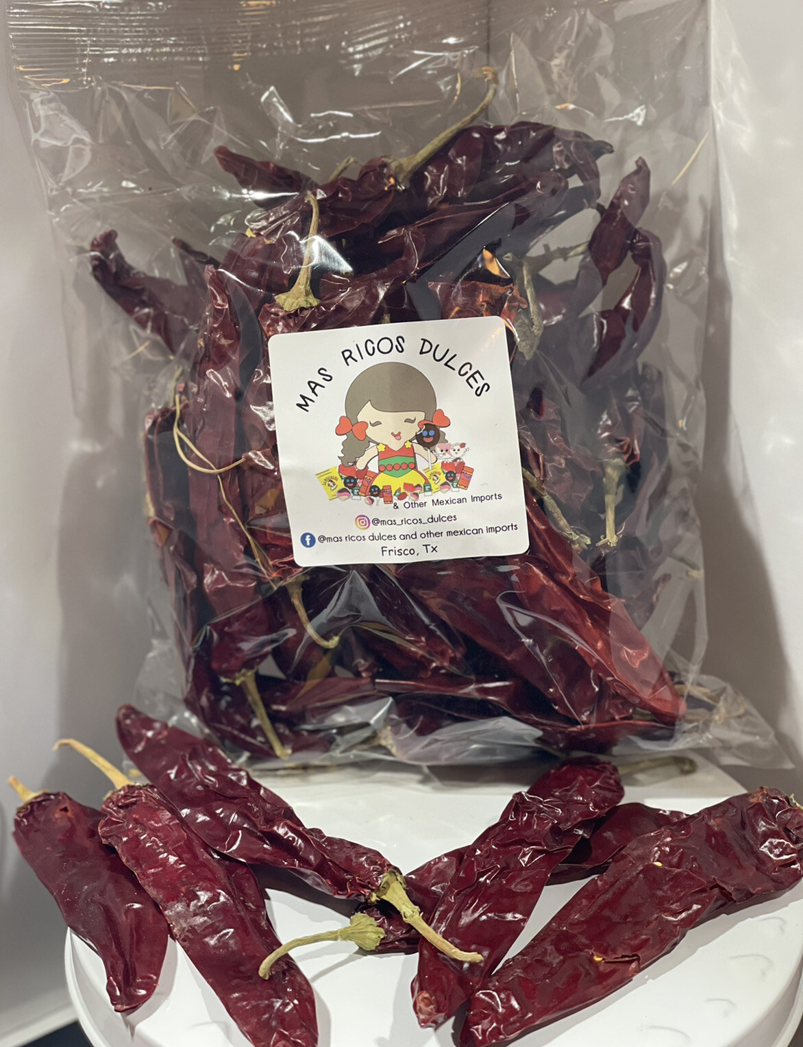 Chile Guajillo Seco/Dried – Mas Ricos Dulces Brand**BULK**4oz,8oz,12oz,1-10lbs
