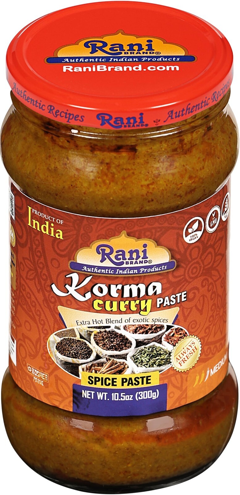 Rani Korma Curry Cooking Spice Paste 10oz (300g) Glass Jar
