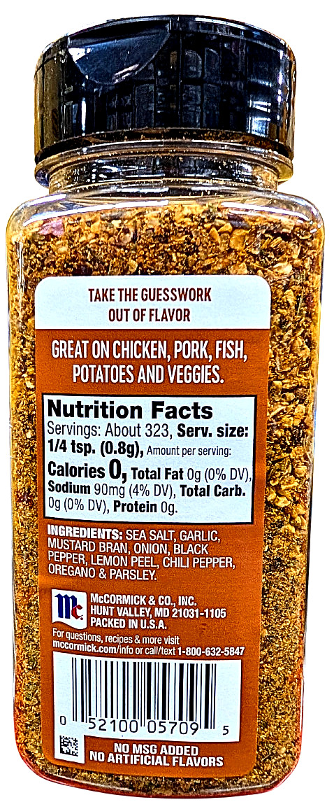 McCormick All Purpose Garlic Onion Black Pepper Sea Salt 9.12 Oz EXP 06/2027