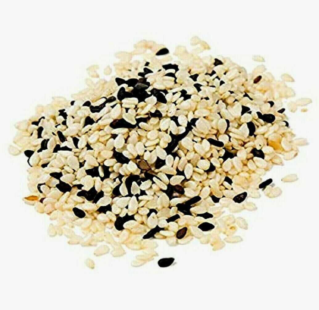 Black and White Sesame Seeds NON GMO ORGANIC MIX Seasoning-Select Size-Hulled