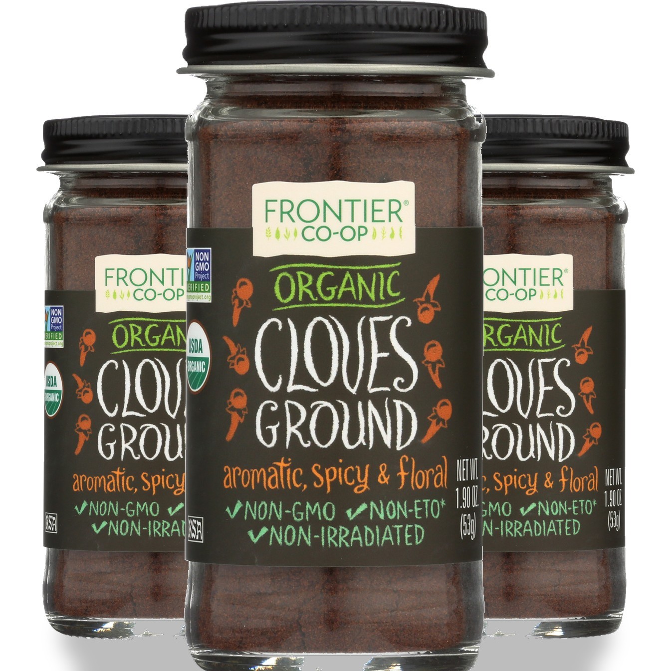 Frontier -Op Co-Op Organic Ground Cloves 1.9 Oz Spice 3 Pack