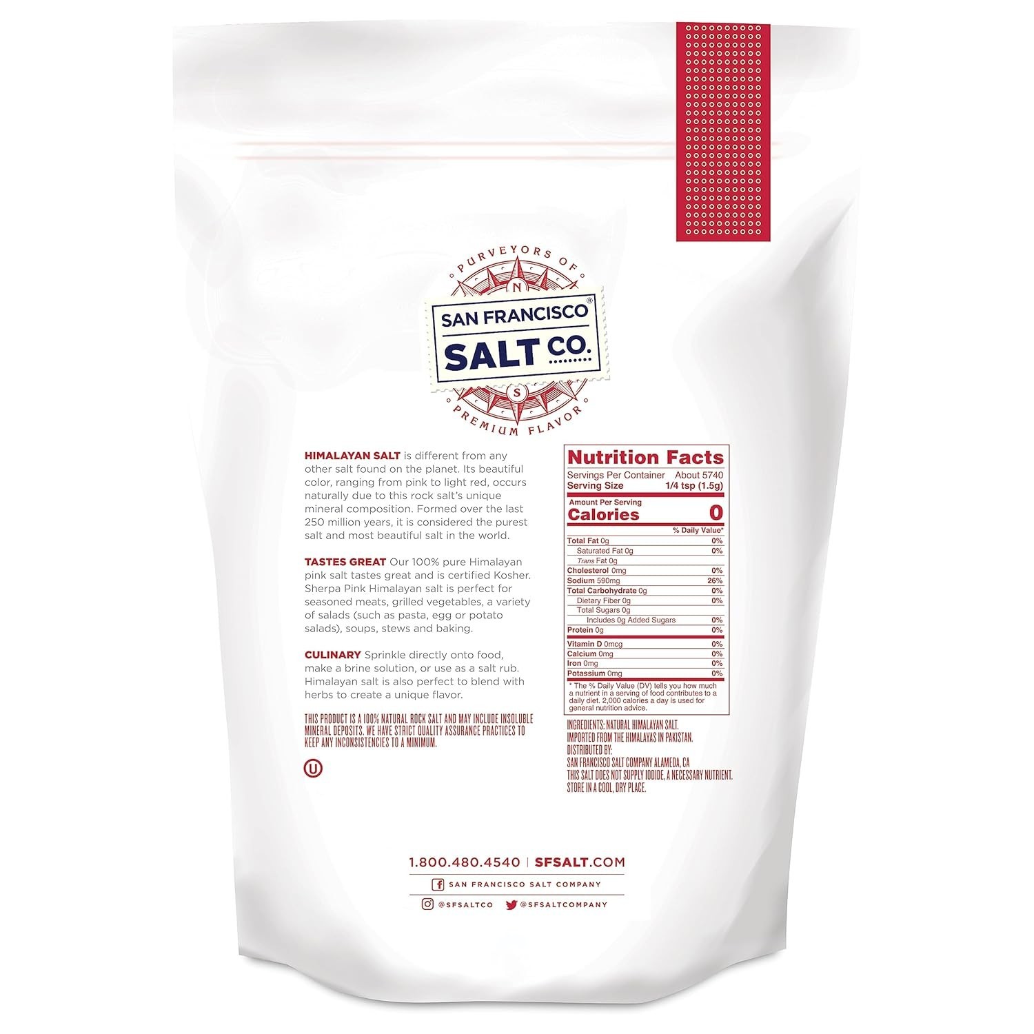 Authentic Himalayan Salt, Fine Grain 19 lbs