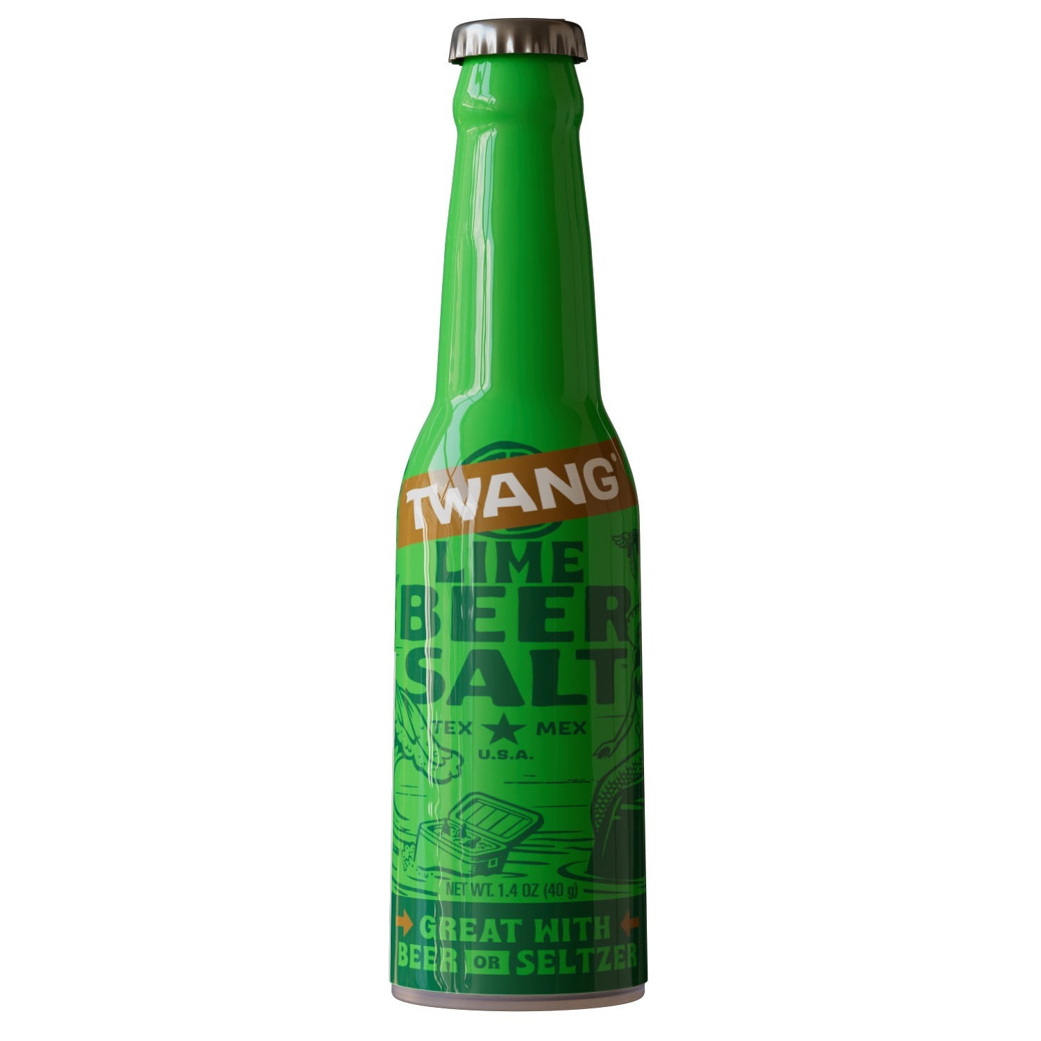 Twang Flavored Beer Salt, Lime, 1.4 Ounce Bottles for Beer, Cocktails