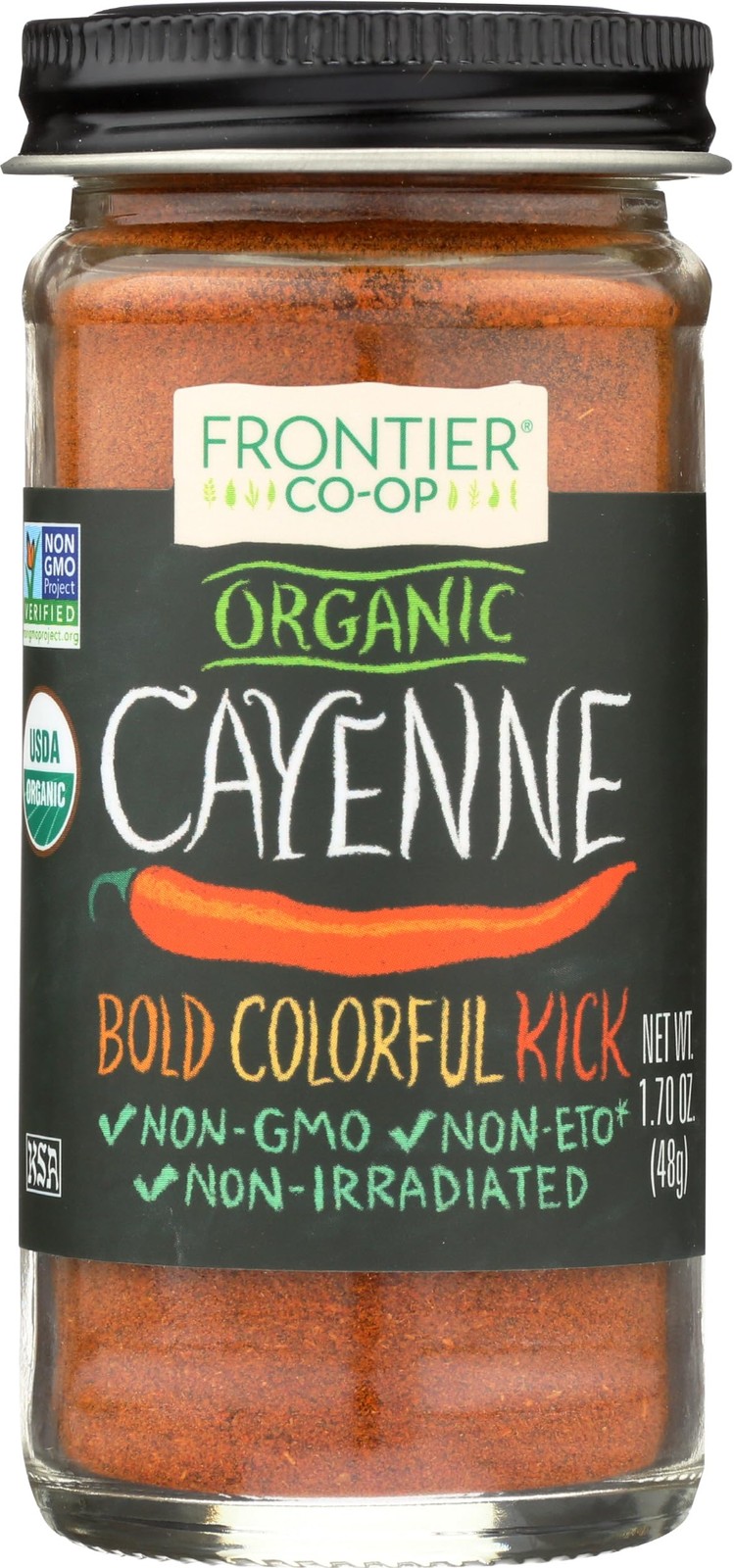 Frontier Herb Organic Ground Cayenne Pepper, 1.7 Ounce (Pack of 1), No Color