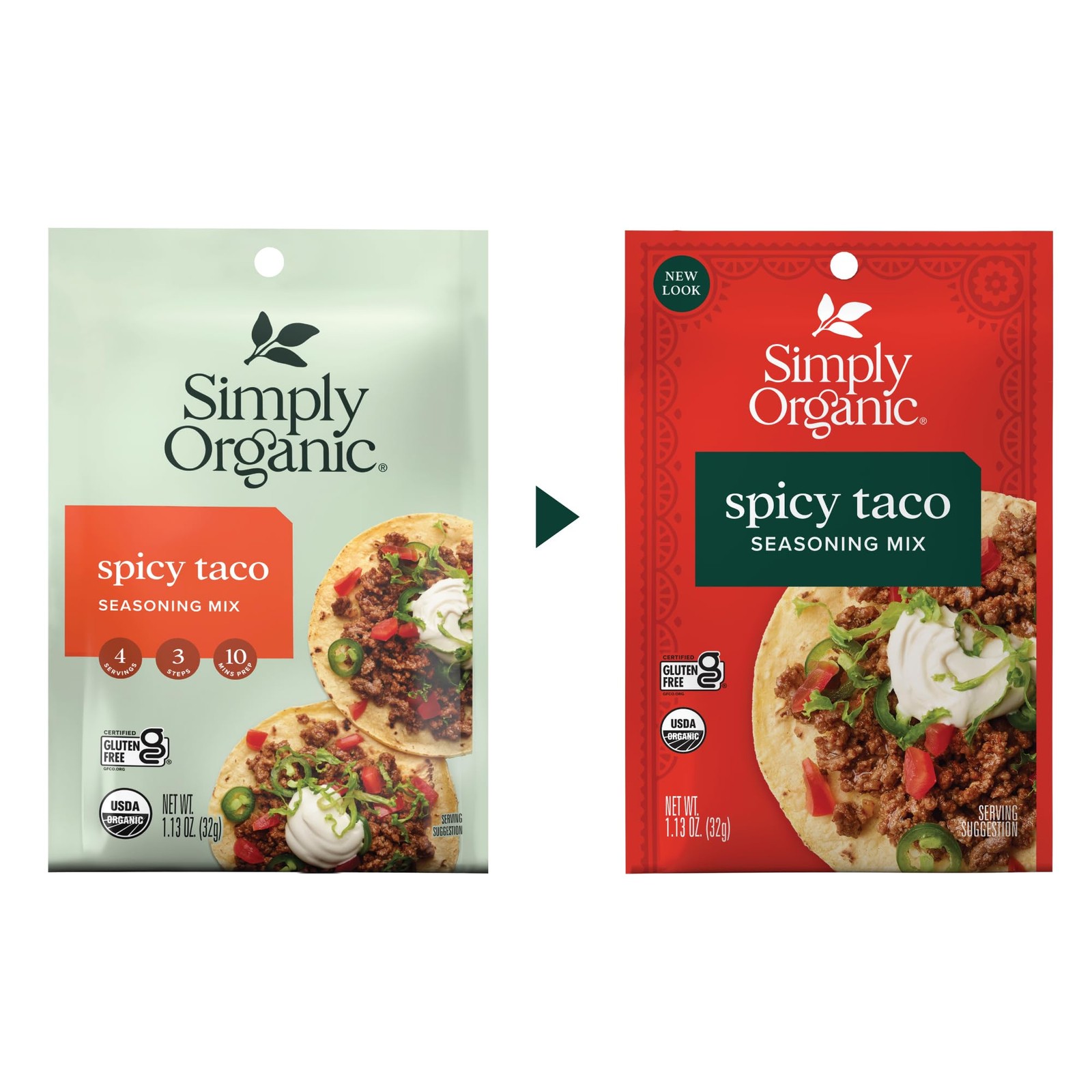 Simply Organic Spicy Taco Seasoning Mix, Gluten Free, 1.13 Ounce (Pack of 1)