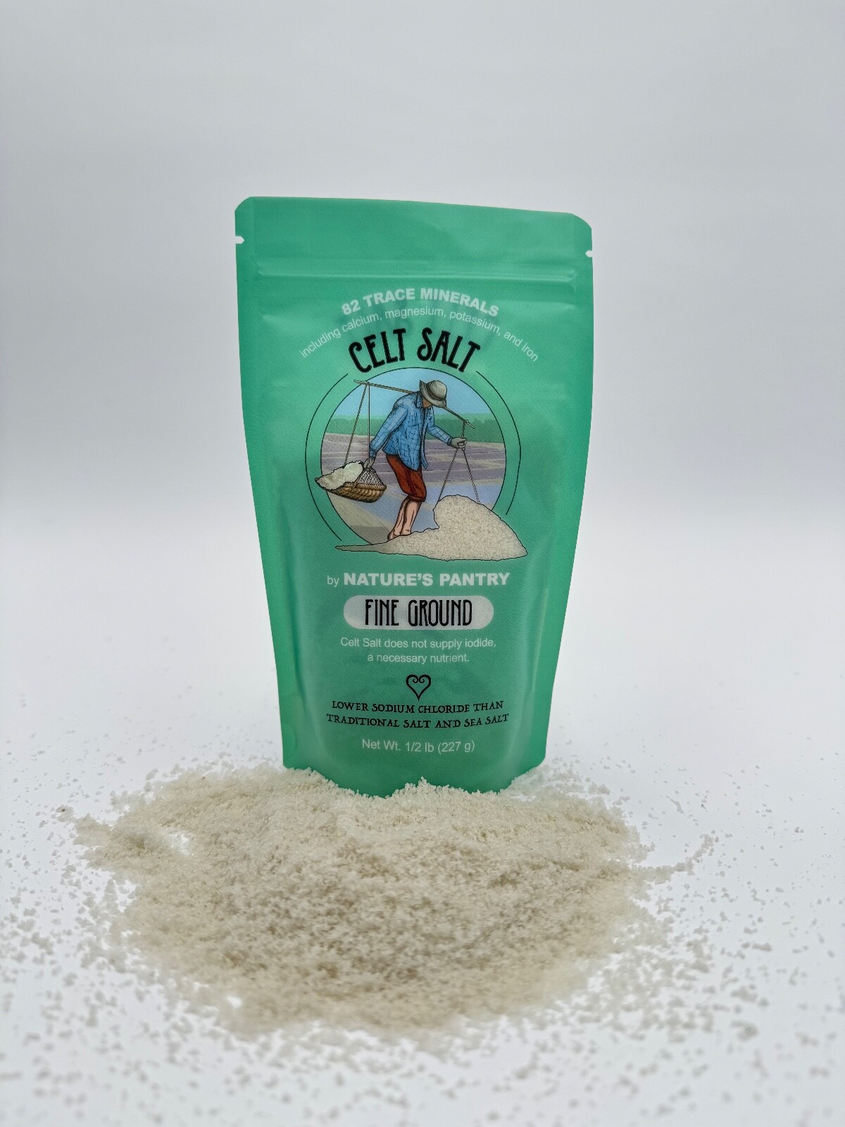 Celtic Sea Salt- Fine Ground 1/2 lb Resealable Bag Celt Salt Brand FREE SHIPPING