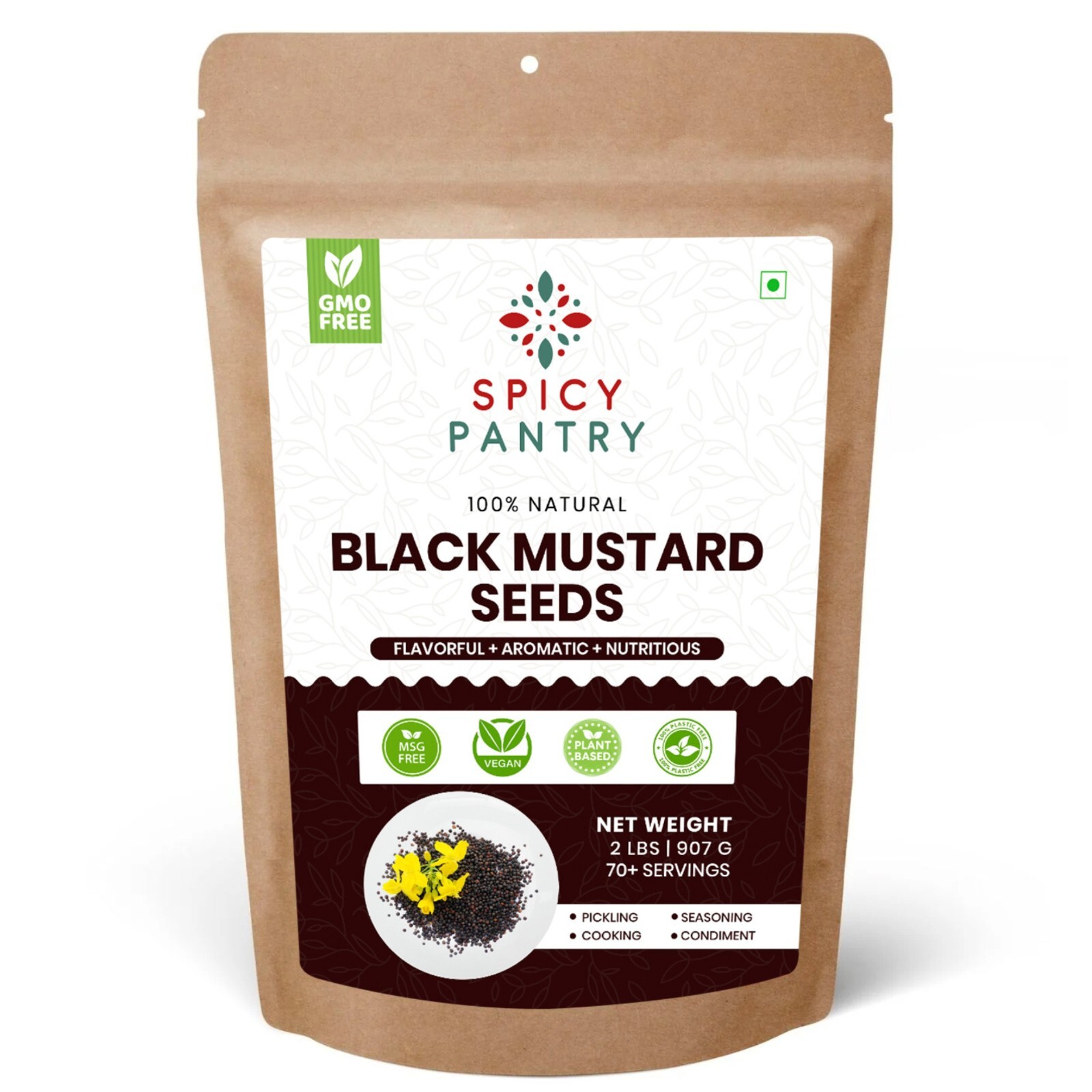 Black Mustard Seeds Whole Spice (Kali Rai) – 5 LBS Aromatic Spice for Cooking