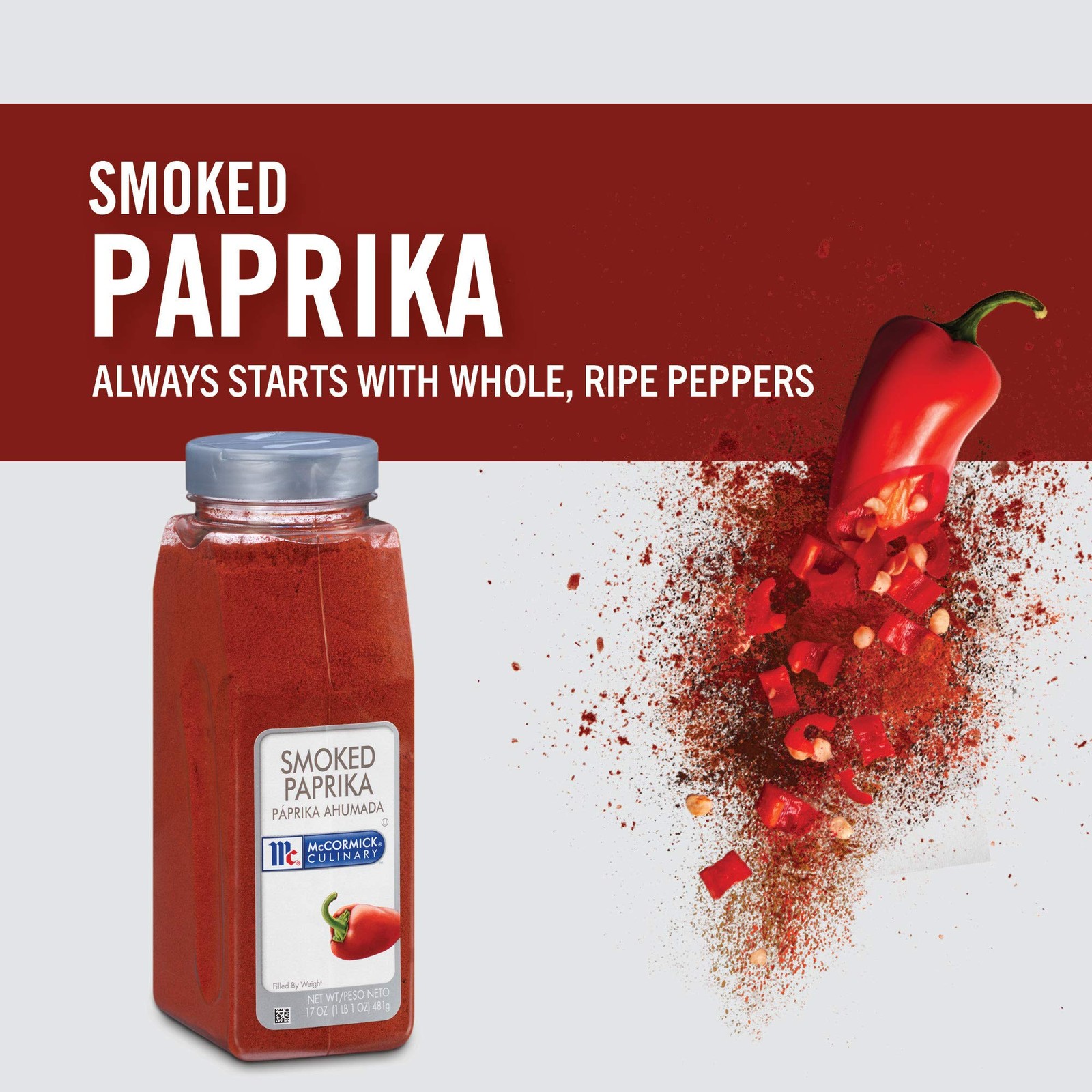 McCormick Culinary Smoked Paprika, 17 oz Sweet & Smoky Paprika, Kosher