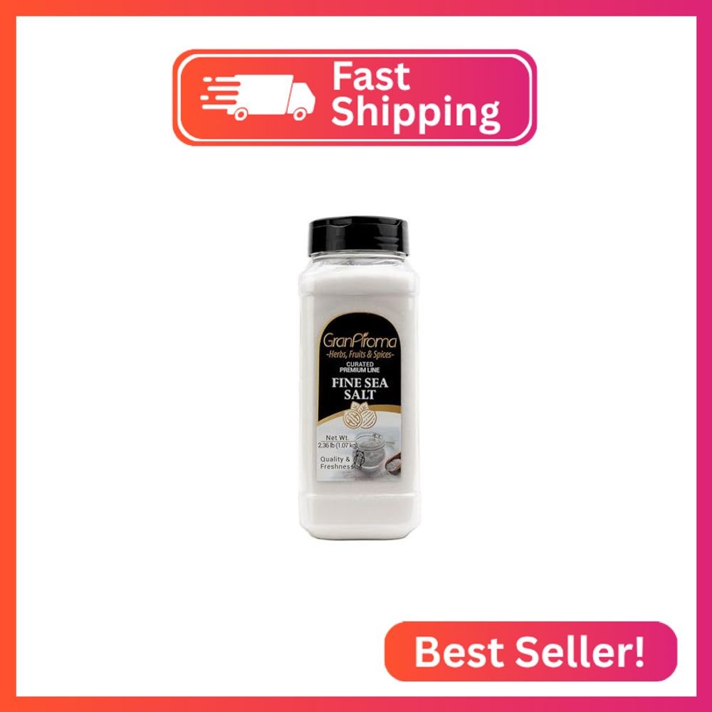 GranAroma Fine Sea Salt, Kitchen Essential, Garnish, Mediterranean Sea Salt (2.3