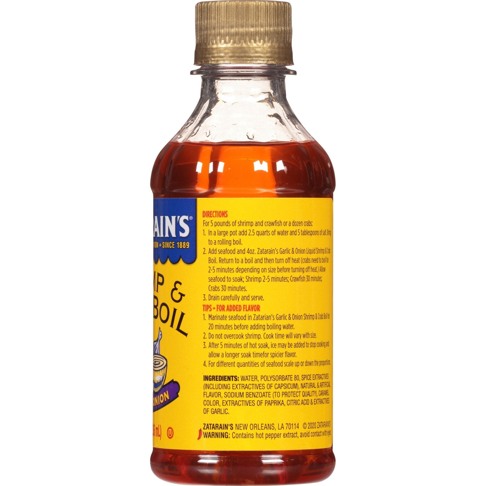Zatarains Crab and Shrimp Boil Orleans Style Liquid Concentrated 8oz (12 Pack)