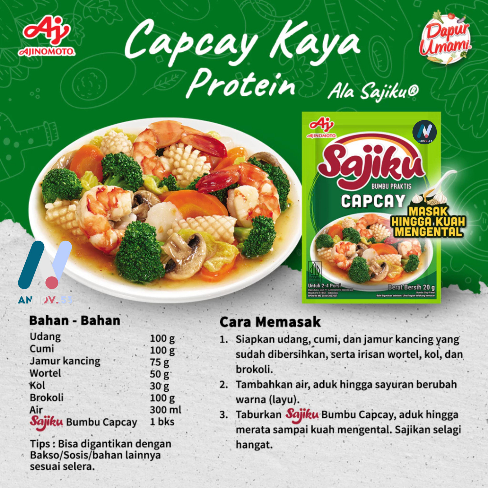 SAJIKU Capcay Chicken Soto Tamarind Vegetable Soup Seasoning Delicious Cuisine