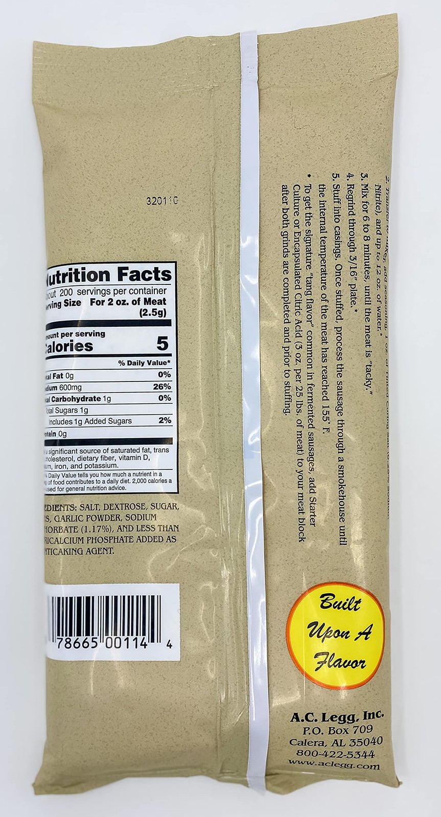 A.C. Legg, Inc. Summer Sausage Seasoning with Cure 18 Ounce (Pack of 1)