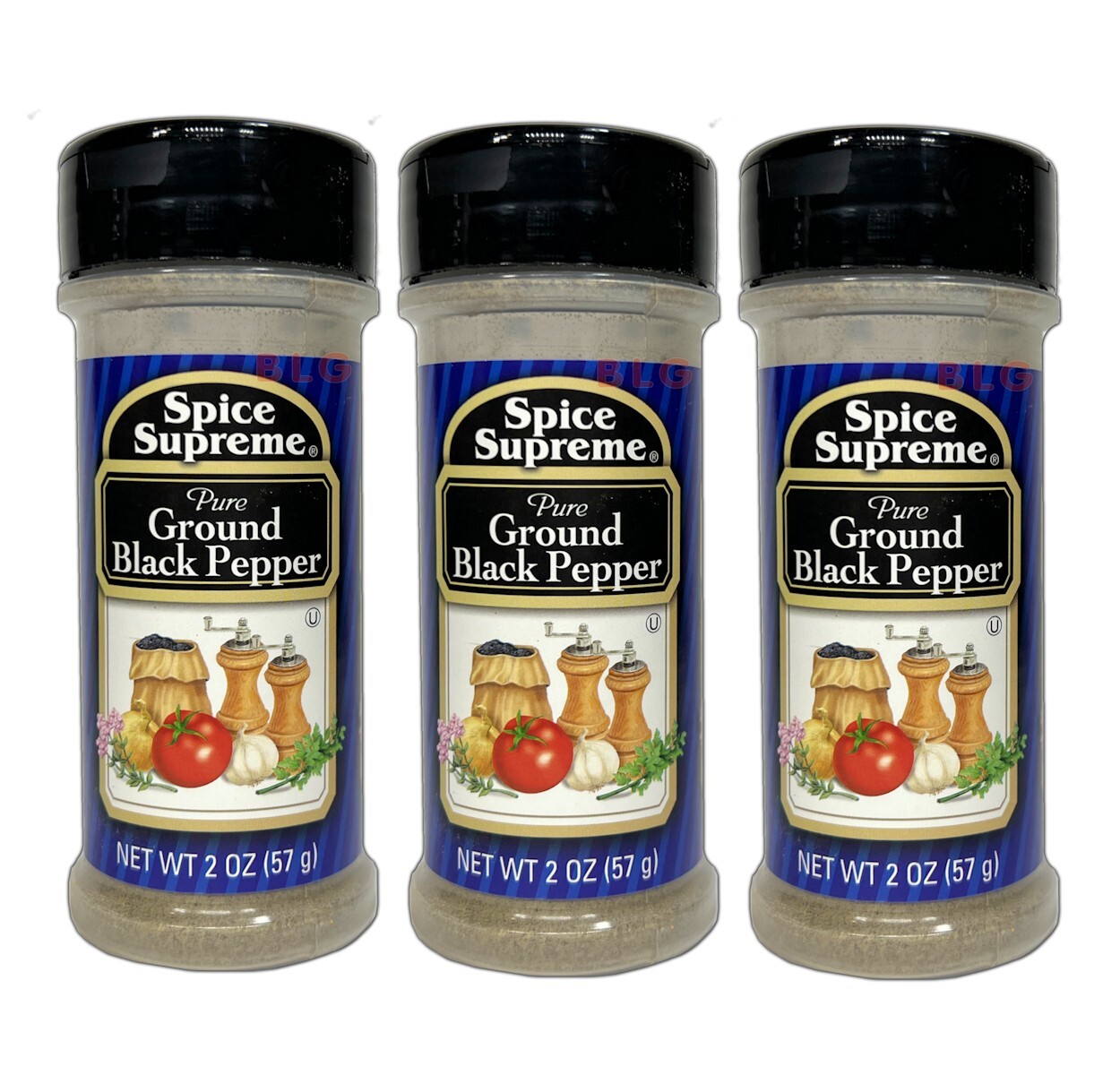 Ground BLACK PEPPER Spice Supreme Food Seasonings Kitchen Cooking Spices 3-Pack