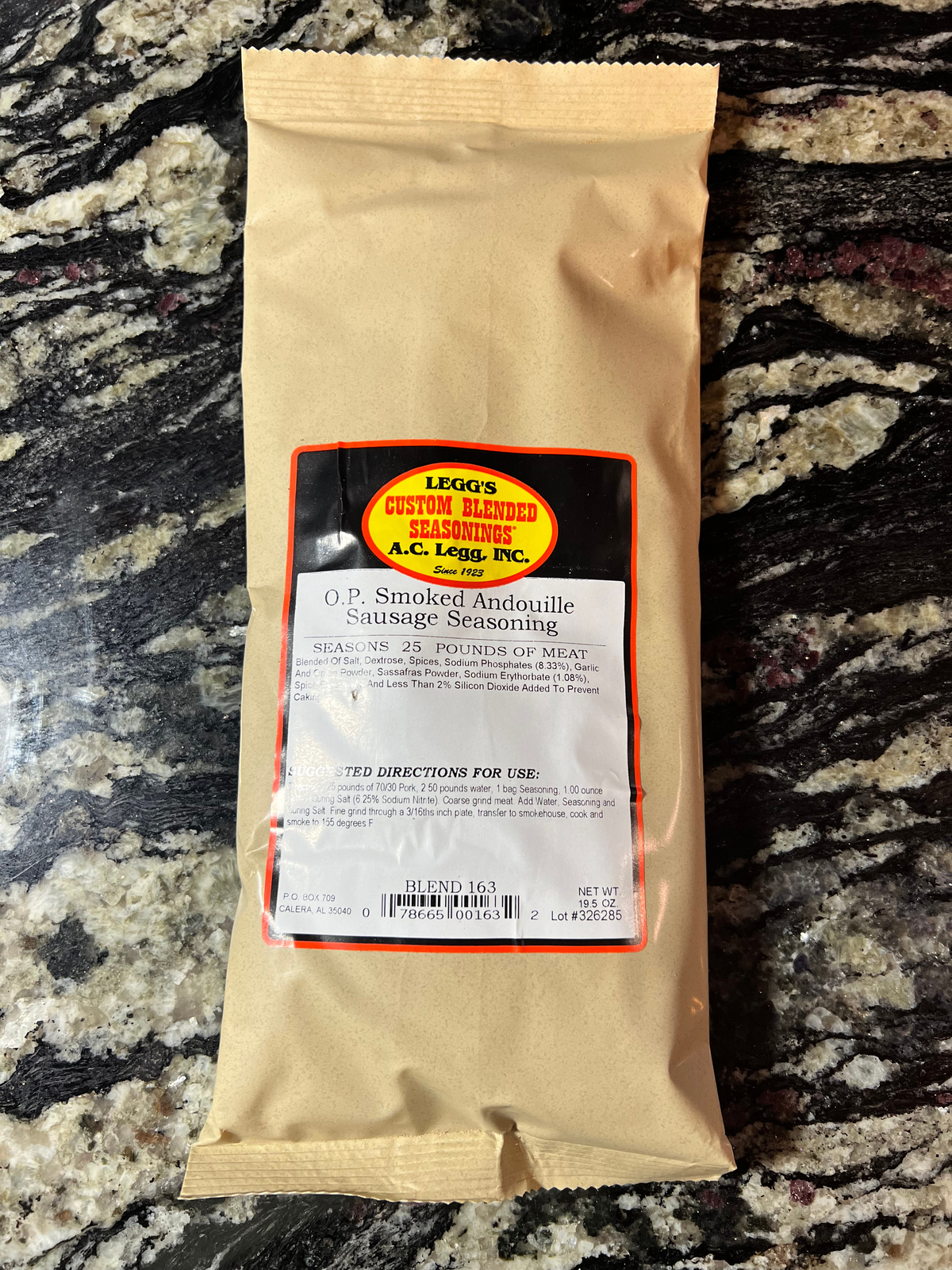AC Legg’s OP Smoked Andouille Sausage Seasoning Blend 163 – Bold Cajun Flavor