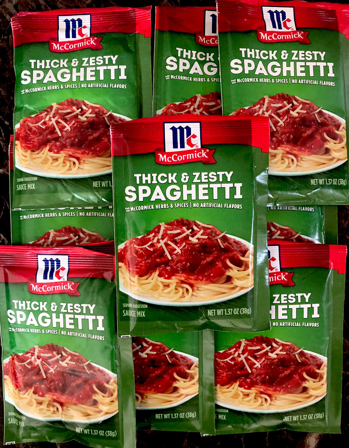 (10 PACKETS) of McCormick THICK & ZESTY Spaghetti Sauce Mix – 1.37oz 12/2023