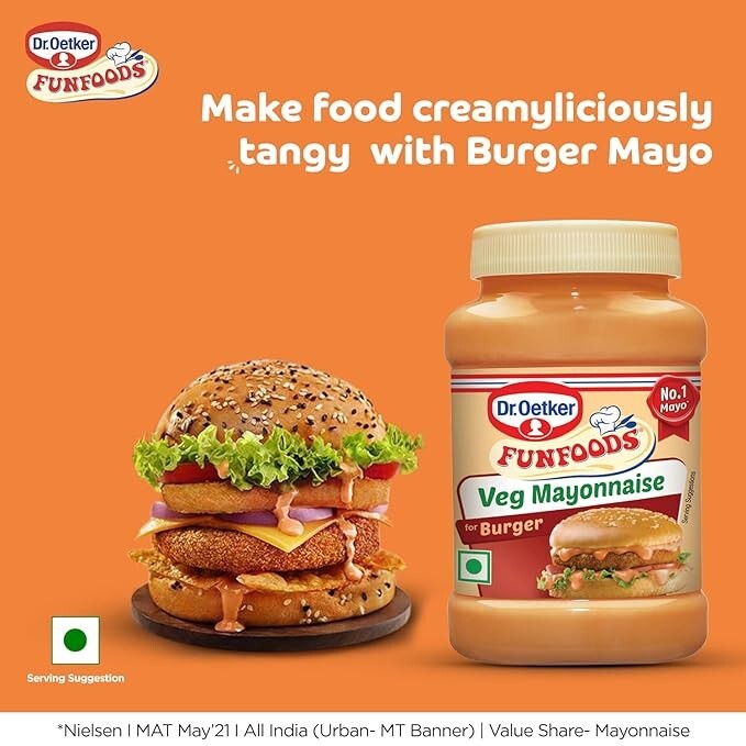 Dr. Oetker FunFoods Veg Mayonnaise Burger, 250g