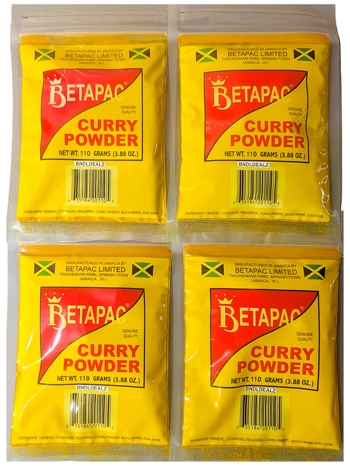 Betapac Curry Powder 4 Pack 110g each | Authentic Jamaican Curry Powder