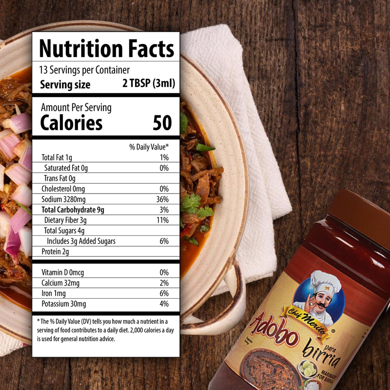 Chef Merito® Birria Marinade | Authentic Mexican Flavor | 1415 Uses | Add Wat…