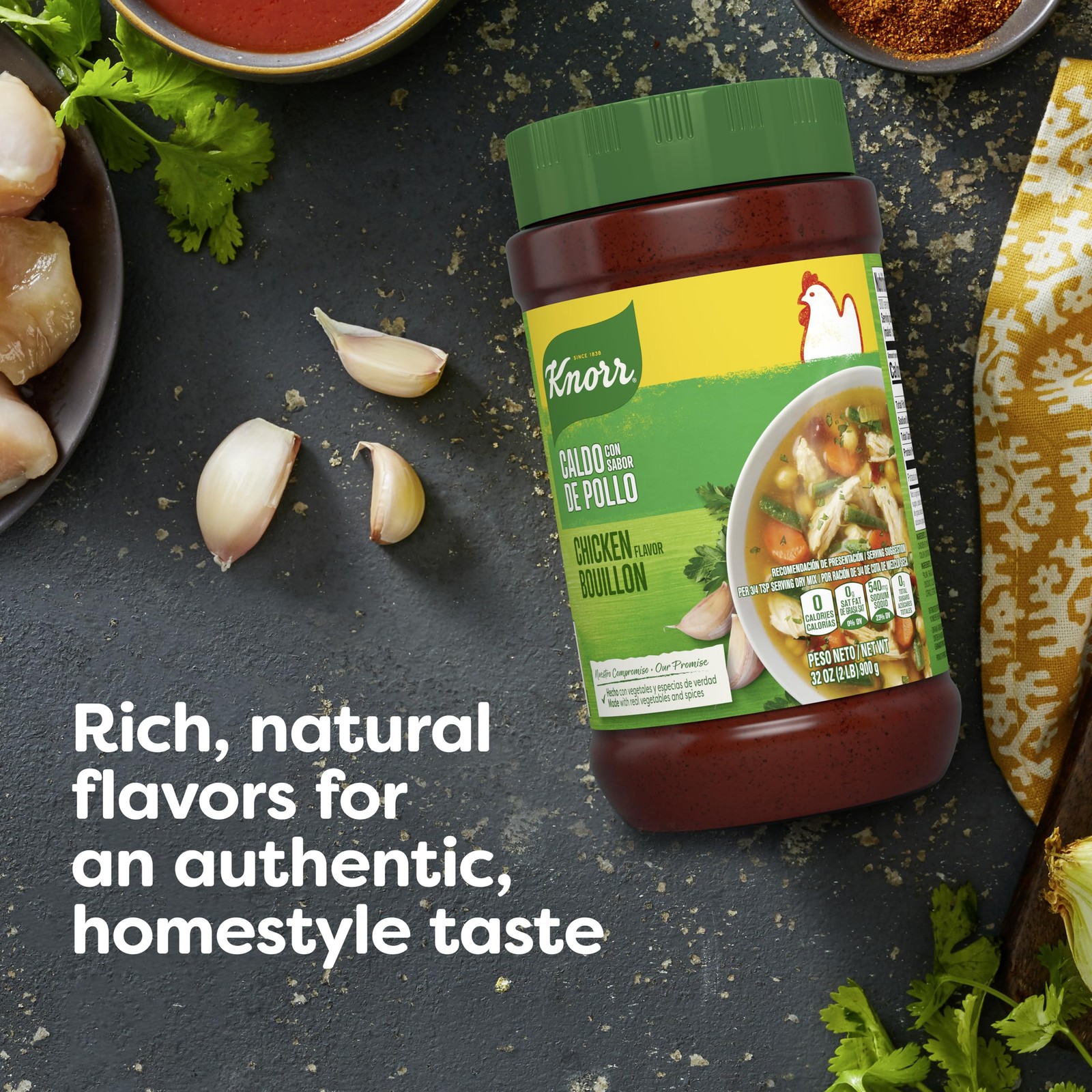 Knorr Granulated Chicken Flavor Bouillon For Sauces, Gravies 2 lb 3 Pack