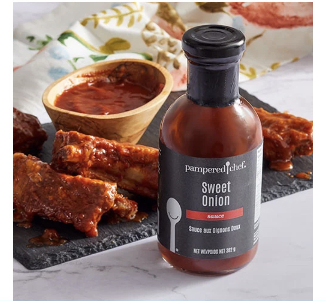 Pampered Chef Vegan SWEET ONION SAUCE Onion Ketchup Delicious BBQ Meatloaf Plus