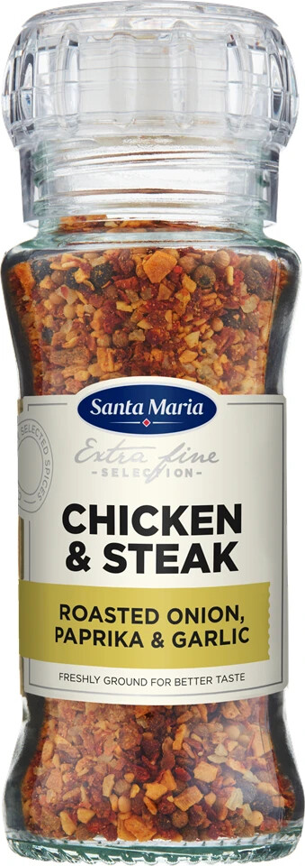 6 SANTA MARIA CHICKEN & STEAK Seasoning Extra Fine Spice Grinders 75g 2.65oz