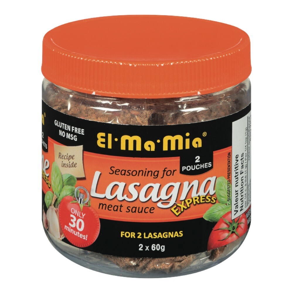 2 jars of El Ma Mia Lasagna Express Meat Sauce Seasoning 120g Each-Free Shipping