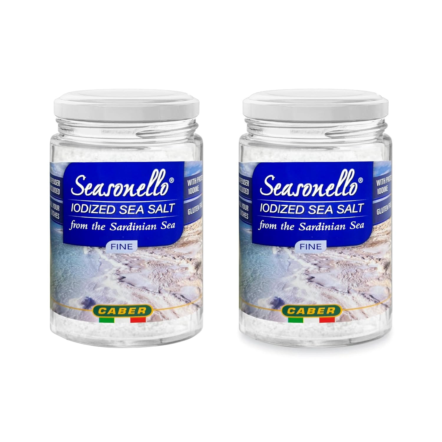 Fine Sea Salt from Sardegna – Seasonello – (2 Pack) 10.58 Oz – Enriched with Iod
