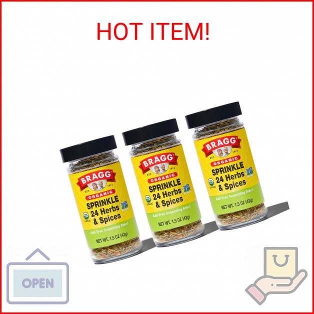 Bragg Sprinkle Herbs and Spices Seasoning, 1.5oz, 3 Pack
