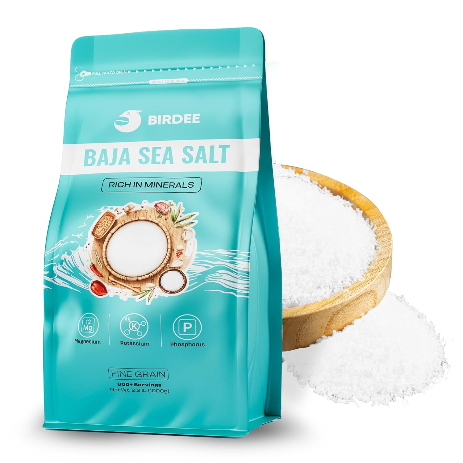Birdee Baja Mineral Sea Salt – 35.2 oz, Abundant with Ounce (Pack of 1)